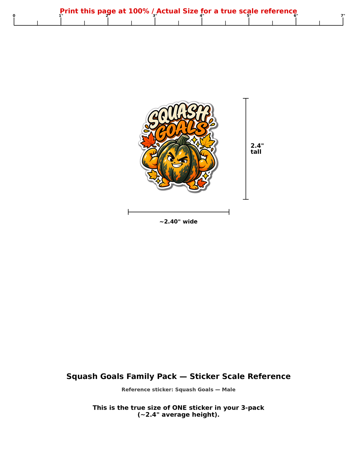 Dad Squash Goals, Mom Squash Goals & Future Squash Goals — Fall Sticker 3-Pack