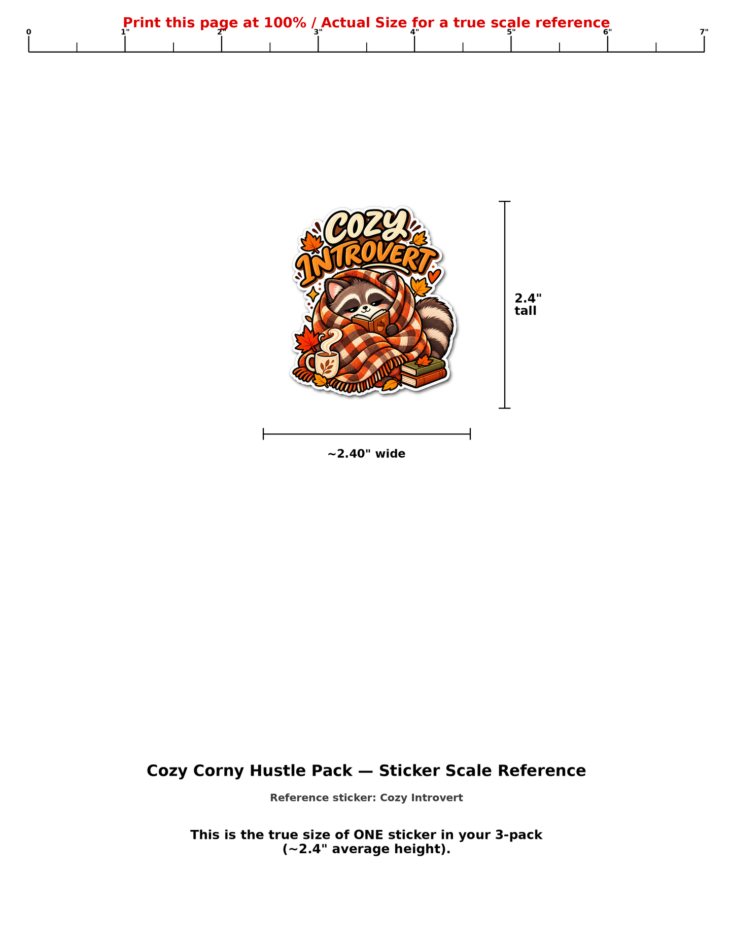 Cozy Introvert, Corn-y Jokes Only & Harvest Hustle — Fall Sticker 3-Pack