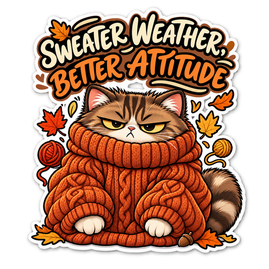 Sweater Weather, Leaf Me Alone & Basic Don't Care — Fall Sticker 3-Pack
