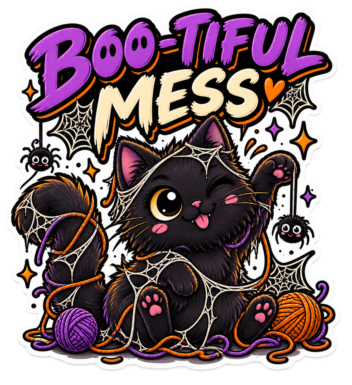 Boo-tiful Mess, Witch Please & Fangs for Nothing — Halloween Sticker 3-Pack