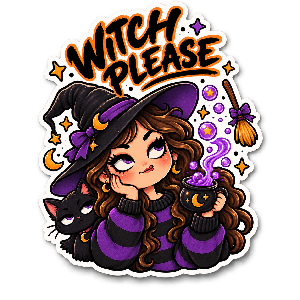 Boo-tiful Mess, Witch Please & Fangs for Nothing — Halloween Sticker 3-Pack