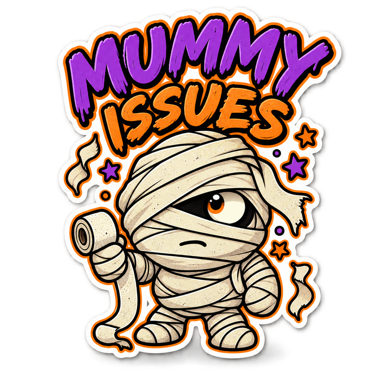 But First, Coffin, Mummy Issues & Fright Club — Halloween Sticker 3-Pack