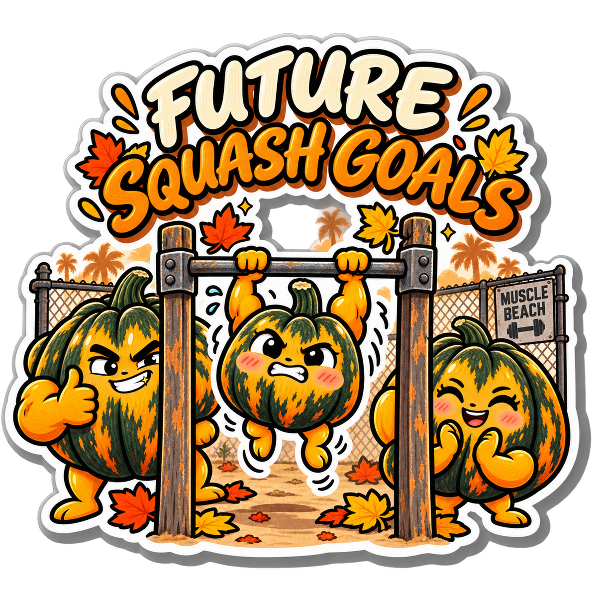 Dad Squash Goals, Mom Squash Goals & Future Squash Goals — Fall Sticker 3-Pack