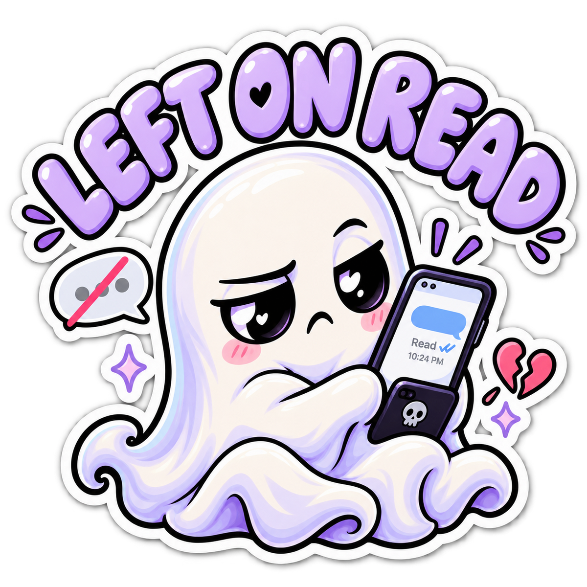 Left on Read, Low Battery & Do Not Disturb — Halloween Sticker 3-Pack